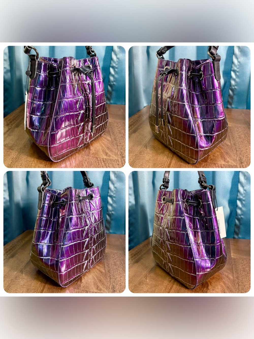 Brahmin NWT Melinda & Veronica - Heroic Purple Kingstone - Shimmer Color Shift - Picture 5 of 17